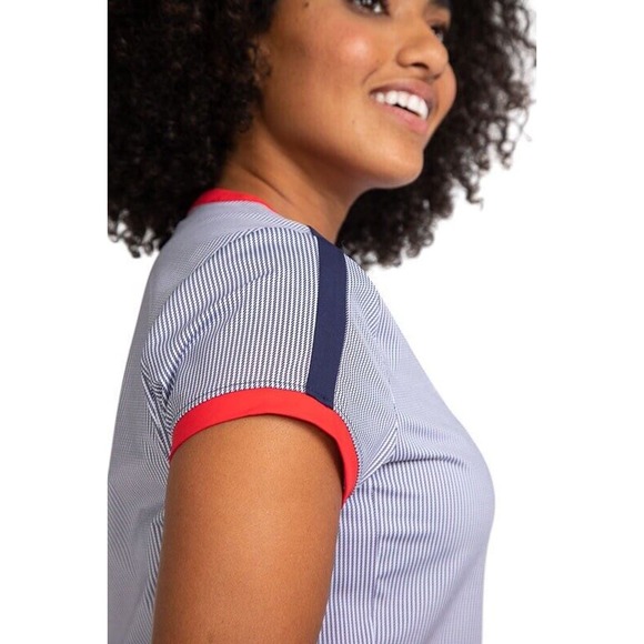 KINONA APPROACH SHOT SHORTSLEEVE GOLF DRESS - WORKIN IT STRIPE (b34.5) - Picture 3 of 8